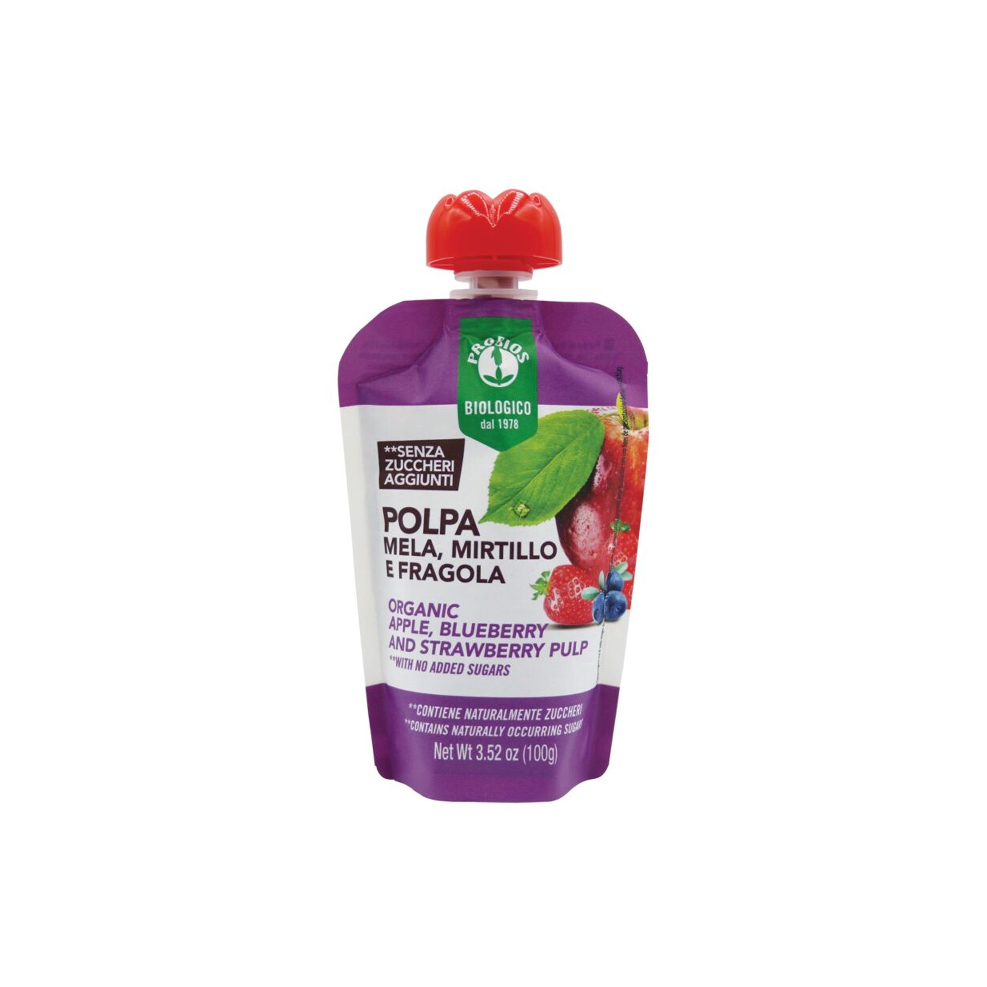 PROBIOS ORGANIC APPLE, BLUEBERRY & STRAWBERRY PUREE