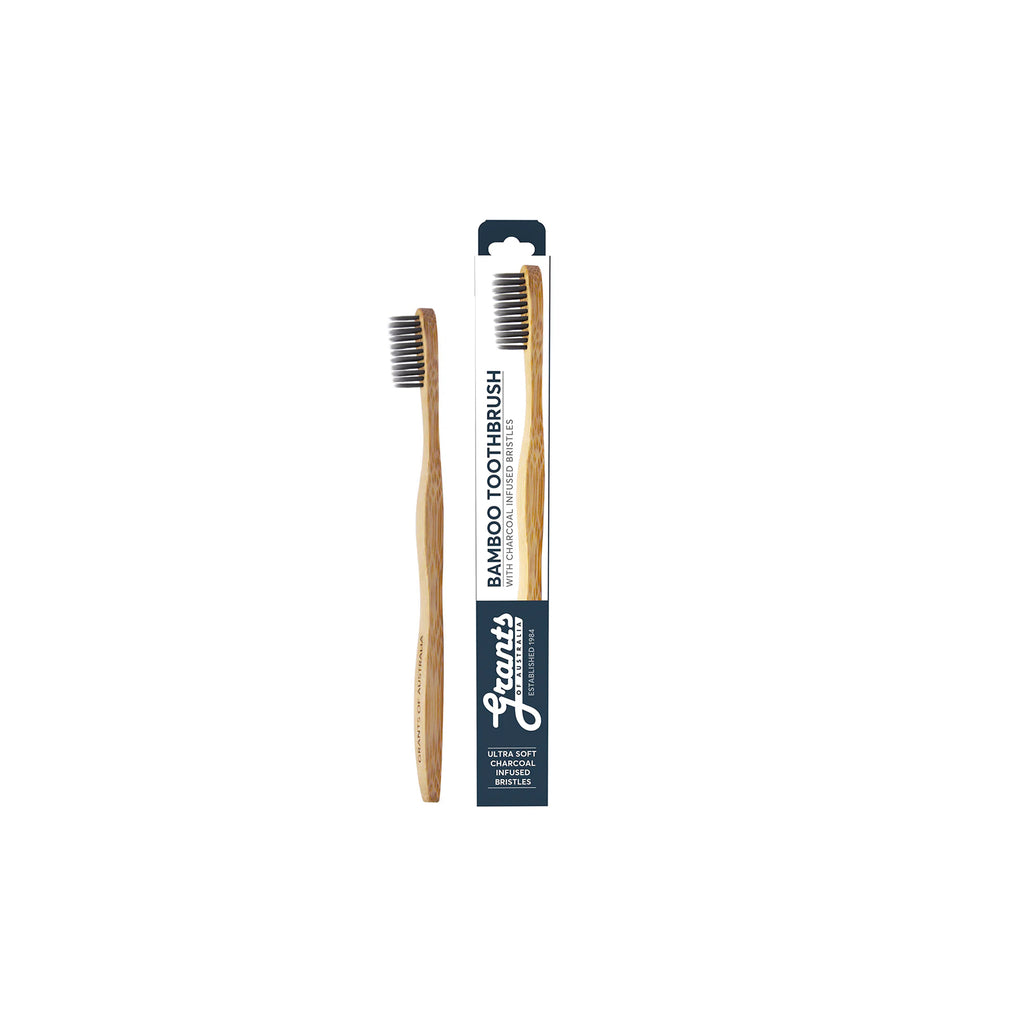 GRANTS ADULT BAMBOO TOOTHBRUSH - ULTRA SOFT CHARCOAL