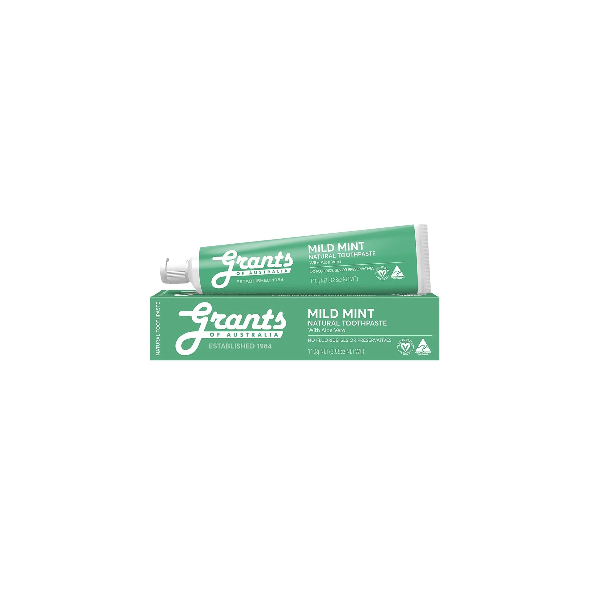 GRANTS TOOTHPASTE MILD MINT - FLUORIDE FREE