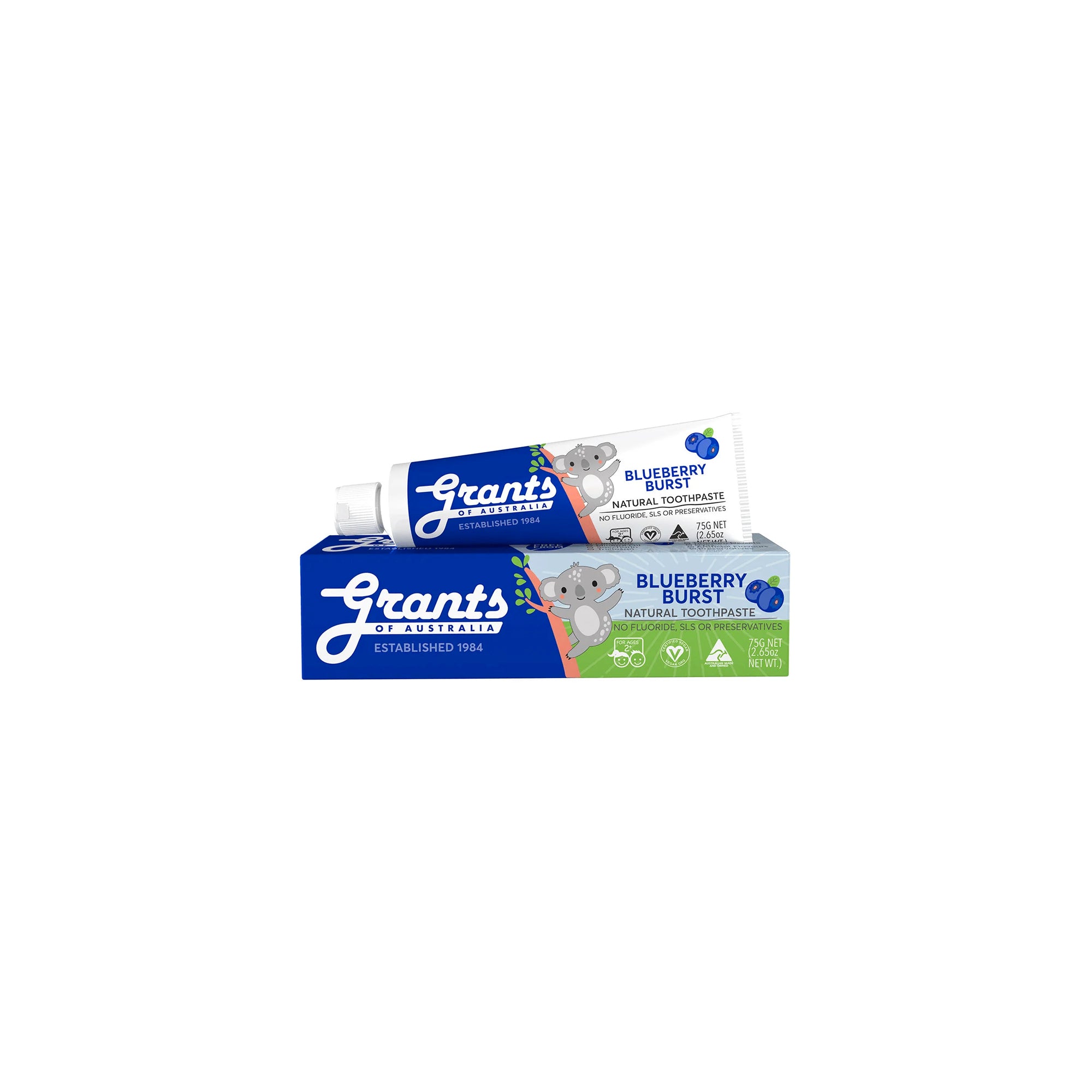 GRANTS TOOTHPASTE KIDS BLUEBERRY BURST NATURAL - FLUORIDE FREE