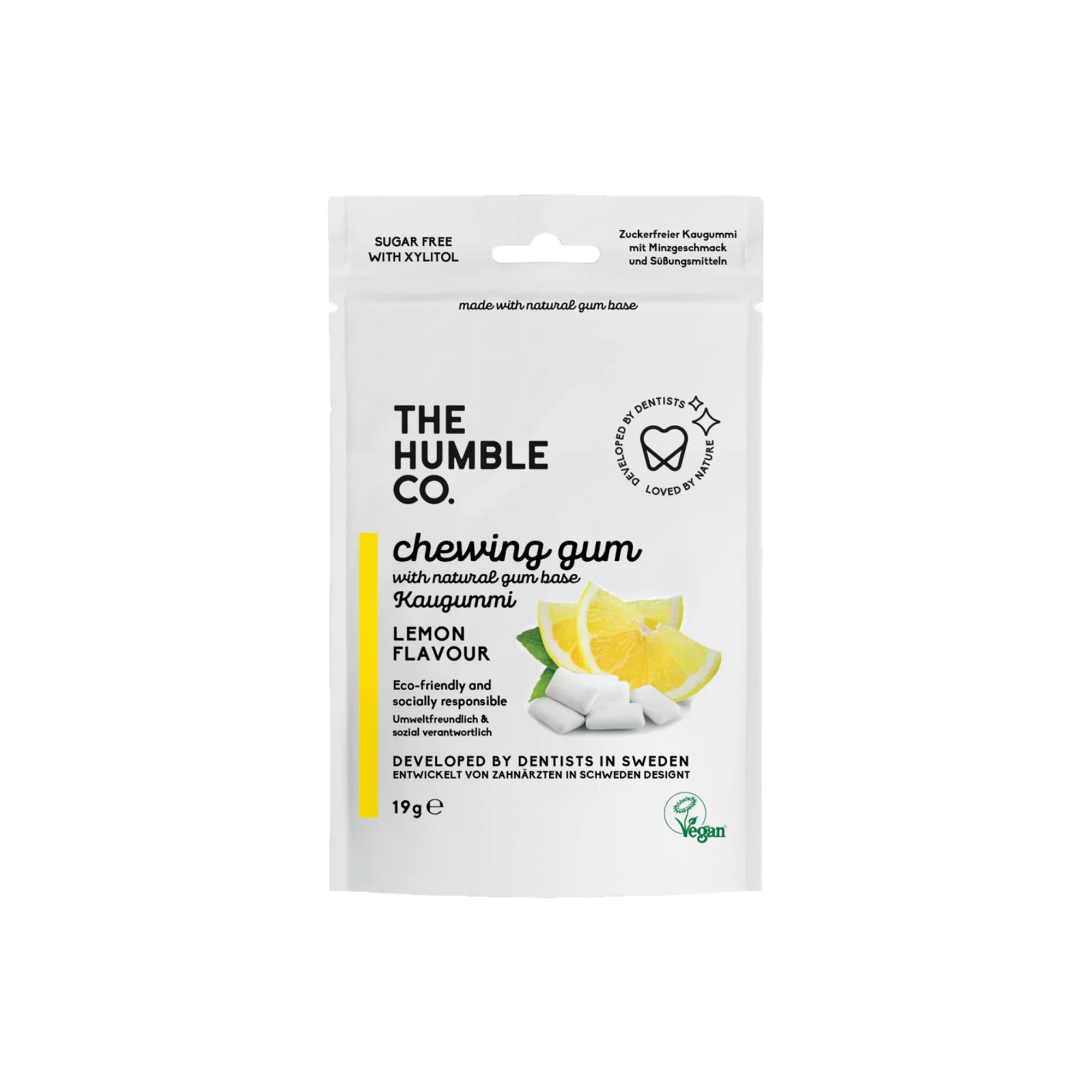 THE HUMBLE CO. NATURAL CHEWING GUM SUGAR FREE - LEMON