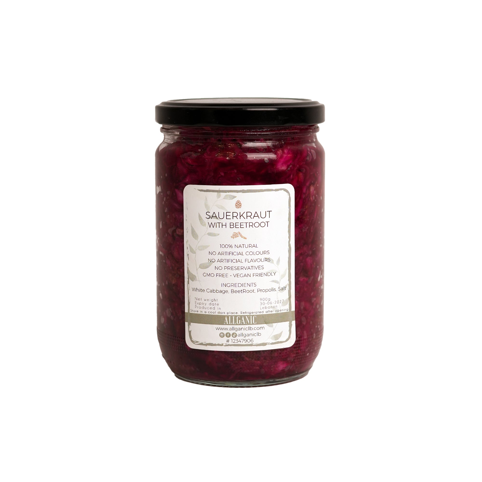 ALLGANIC NATURAL SAUERKRAUT WITH BEETROOT
