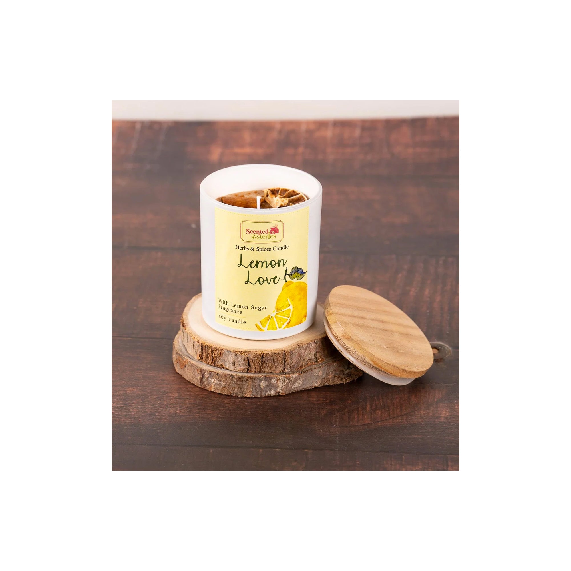 SCENTED STORIES SOY WAX CANDLE -LEMON LOVE