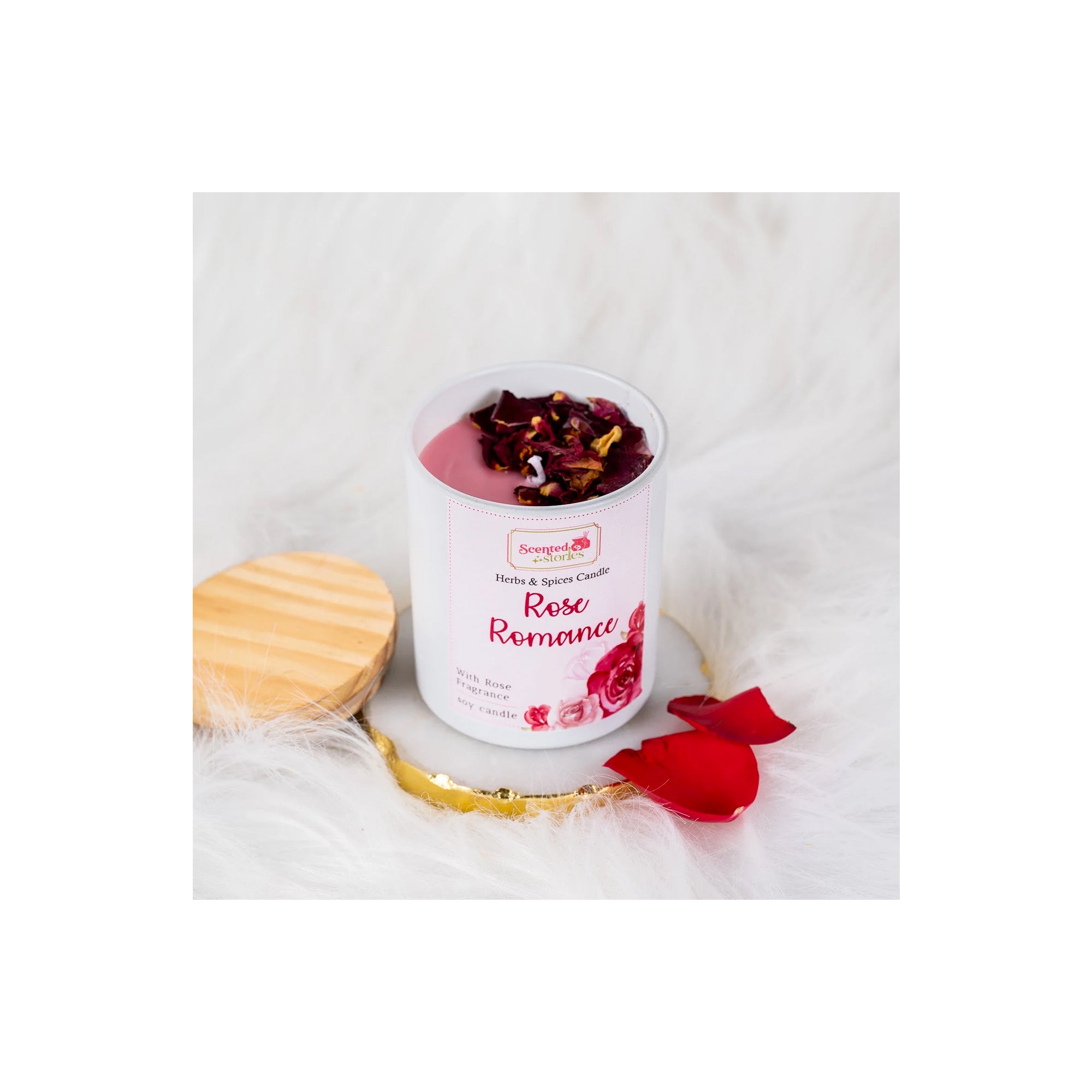 SCENTED STORIES SOY WAX CANDLE - ROSE ROMANCEE