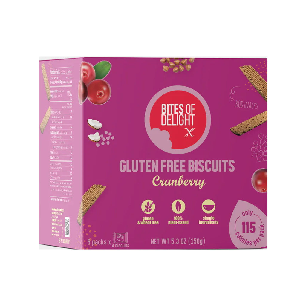 BITES OF DELIGHT BISCUITS BOX GLUTEN FREE - CRANBERRY