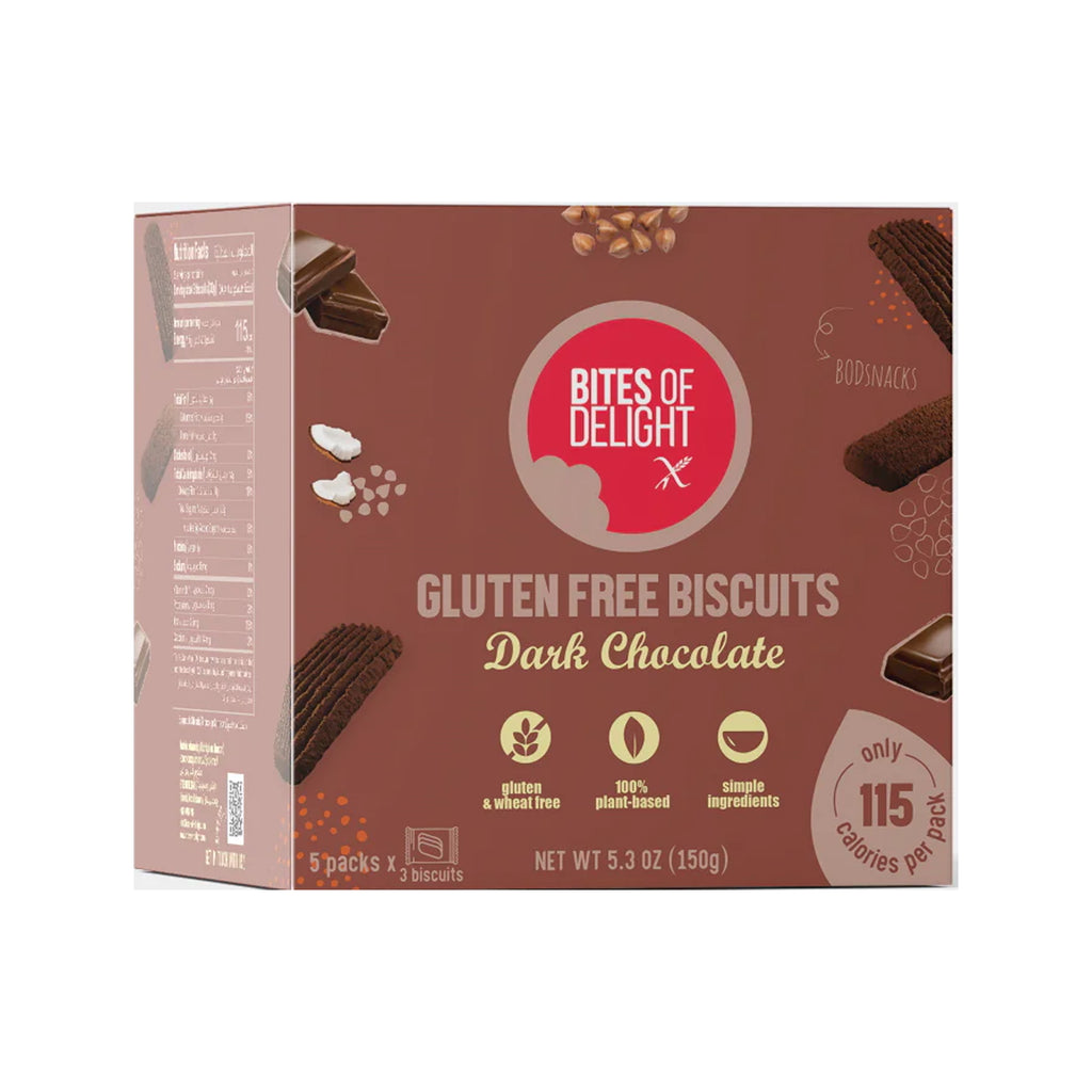 BITES OF DELIGHT BISCUITS BOX GLUTEN FREE - DARK CHOCOLATE