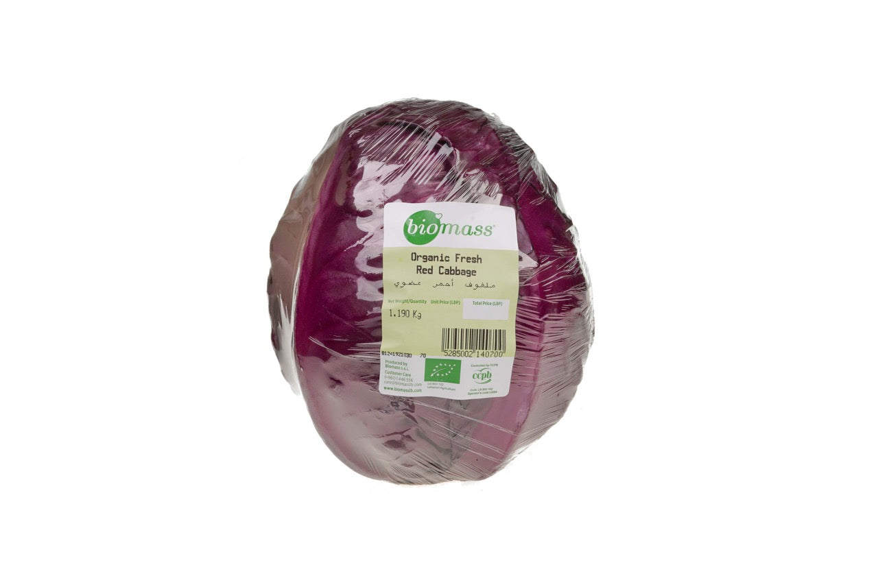 Biomass Organic Fresh Red Cabbage